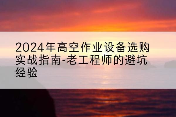大化高空作业升降机厂家推荐-2024年高空作业设备选购实战指南-老工程师的避坑经验